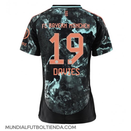 Camiseta Bayern Munich Alphonso Davies #19 Segunda Equipación Replica 2024-25 para mujer mangas cortas